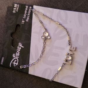 Disney layered 18 inch with station links on Love & Mickey charm on rolo layer